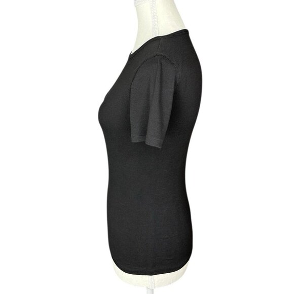 Everlane‎ Women's Black The Ribbed Supima Cotton Crew Neck Tee XS/C26 - Picture 3 of 12